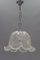 Mid-Century Bell Shaped Ice Glass Pendant Lamp, Image 20