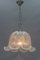 Mid-Century Bell Shaped Ice Glass Pendant Lamp 2