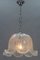 Mid-Century Bell Shaped Ice Glass Pendant Lamp 11