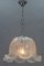 Mid-Century Bell Shaped Ice Glass Pendant Lamp, Image 11