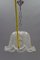 Mid-Century Bell Shaped Ice Glass Pendant Lamp 18
