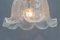 Mid-Century Bell Shaped Ice Glass Pendant Lamp 6