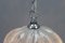 Mid-Century Bell Shaped Ice Glass Pendant Lamp 5