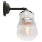 Vintage Wandlampe aus klar gestreiftem Glas & Messing mit Arm aus Gusseisen 8