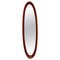 Specchio da parete con cornice ovale in teak, Italia, anni '60, Immagine 1