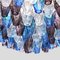 Lampadario Polyedri vintage in cristallo color acquamarina, Immagine 2