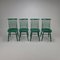 Scandinavian Spindle Chairs in Green, 1960s, Set of 4 1