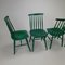 Scandinavian Spindle Chairs in Green, 1960s, Set of 4 4