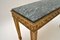 Mesa de centro francesa antigua de madera dorada con tablero de mármol, Imagen 8