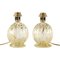 Geriffelte Murano Glas Tischlampen in Reinem Gold von Seguso, 2er Set 1