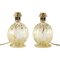 Ribbed Murano Glass Table Lamps in Pure Gold from Seguso, Set of 2, Image 1