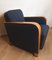 Vintage Art Deco Lounge Chairs in Dark Grey, Set of 2 3