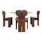 Africa ​​Dining Table and Chairs in Walnut Root & Leather by Tobia & Afra Scarpa for Maxalto, 1976, Set of 5, Image 2