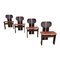 Africa ​​Dining Table and Chairs in Walnut Root & Leather by Tobia & Afra Scarpa for Maxalto, 1976, Set of 5 4