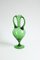 Empoli Verde Glass Etruscan Amphora Vase, Tuscany 1940s 2