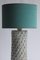 White Ceramic Cylinder Table Lamp with Teardrop Pattern from Fratelli Fianciullacci, Italy, 1960s 4