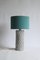 Lampe de Bureau Cylindre en Céramique Blanche avec Motif en Forme de Larme de Fratelli Fianciullacci, Italie, 1960s 1