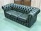 3-Sitzer Chesterfield Sofa aus grünem Leder, 1970er 5