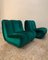 Modular Armchairs in Green Velvet, 1970s, Set of 2 2