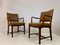 Mid-Century Danish Oak and Leather Armchairs, Set of 2 1