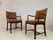 Mid-Century Danish Oak and Leather Armchairs, Set of 2, Image 1