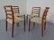 Danish Teak & Wool 85 Dining Chairs by Niels Otto Møller for J.L. Møllers, 1960s, Set of 4, Image 3