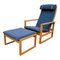 Vintage 2254 Lounge Chair and 2248 Ottoman by Børge Mogensen for Fredericia, Set of 2 1