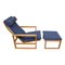 Vintage 2254 Lounge Chair and 2248 Ottoman by Børge Mogensen for Fredericia, Set of 2 3