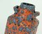 Keramik Fat Lava Vase mit Glasur in Orange und Blau von ES-Keramik 8