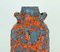 Keramik Fat Lava Vase mit Glasur in Orange und Blau von ES-Keramik 5