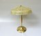Brass Table Lamp with Cocoon Shade & Trumpet Base, Austria, 1960s, Image 6