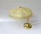 Brass Table Lamp with Cocoon Shade & Trumpet Base, Austria, 1960s, Image 5
