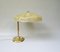 Brass Table Lamp with Cocoon Shade & Trumpet Base, Austria, 1960s 1