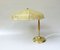 Brass Table Lamp with Cocoon Shade & Trumpet Base, Austria, 1960s, Image 4