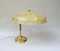 Brass Table Lamp with Cocoon Shade & Trumpet Base, Austria, 1960s 2