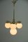 Lámpara de araña Art Déco de latón con cuatro luces, años 30, Imagen 3