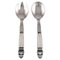 Acorn Salad Set in Sterling Silver and Stainless Steel from Georg Jensen, Set of 2 1