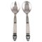 Eichel Salat Set aus Sterling Silber und Edelstahl von Georg Jensen, 2er Set 1