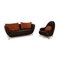 Canapé DS 102 en Cuir Marron de de Sede, Set de 2 1