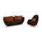 DS 102 Brown Leather Sofa Set from de Sede, Set of 2 1