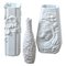 Textural Ammonite White Porcelain Vases from Kaiser, Germany, Set of 3 1