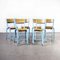 Mullca High Laboratory Blue Stacking Dining Chairs, 1950s, Set of 14, Image 3