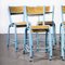 Mullca High Laboratory Blue Stacking Dining Chairs, 1950s, Set of 14 4