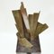 Abstrakte brutalistische Concertina Bronze Skulptur auf schwarzem Marmorsockel 8