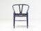 Purple CH24 Wishbone Chair with Black Paper Cord Seat by Hans Wegner for Carl Hansen 4