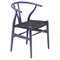 Lila CH24 Wishbone Stuhl mit schwarzem Sitz aus Papierkordel von Hans Wegner für Carl Hansen 1