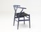 Purple CH24 Wishbone Chair with Black Paper Cord Seat by Hans Wegner for Carl Hansen, Image 3