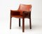 Poltrona Cassina in pelle color cognac di Mario Bellini, Immagine 4