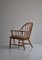 Scandinavian Windsor Chair in Patinated Ash and White Boucle 16