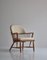 Scandinavian Windsor Chair in Patinated Ash and White Boucle 4